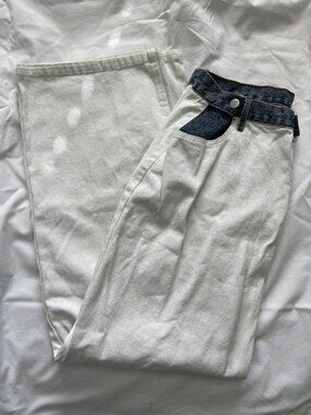 White Contrast Denim Jeans
